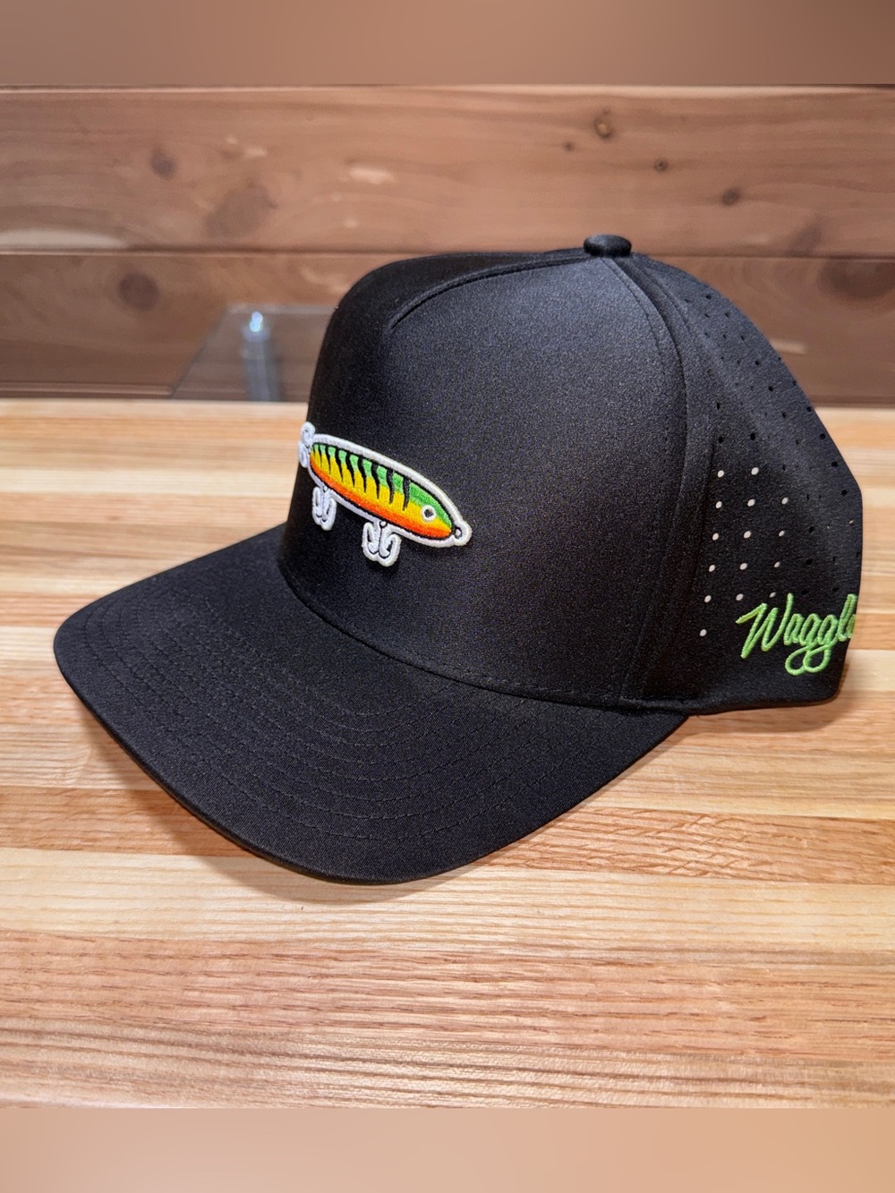 New Waggle Fishing Lure Lured In Snapback Golf Hat
